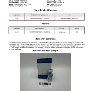 Alternative view of SS31 10mg